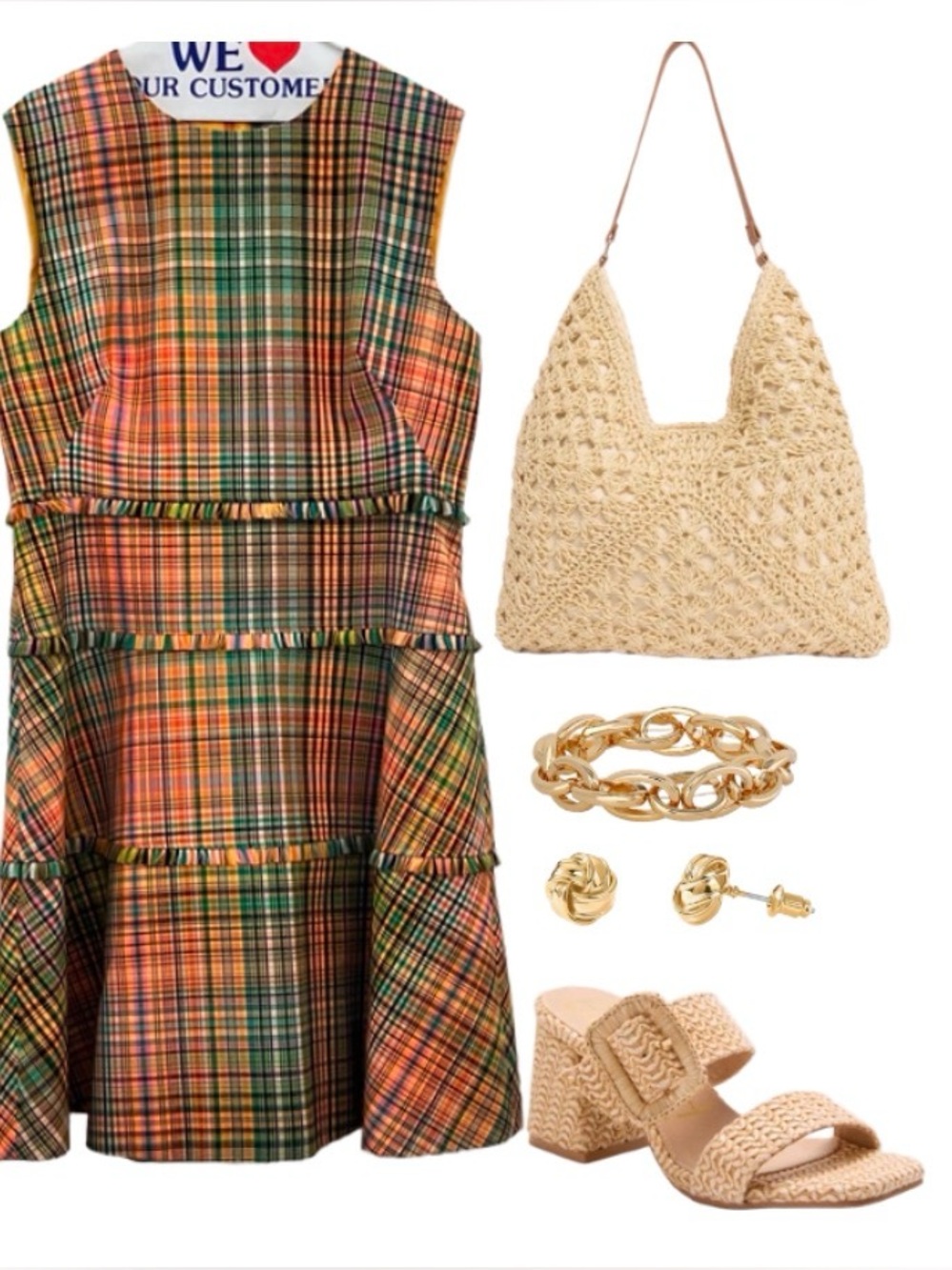 Lela Rose Handloomed Plaid Fringe Trim Fit & Flare Dress, Size 16 (1390) EUC - Picture 9 of 16